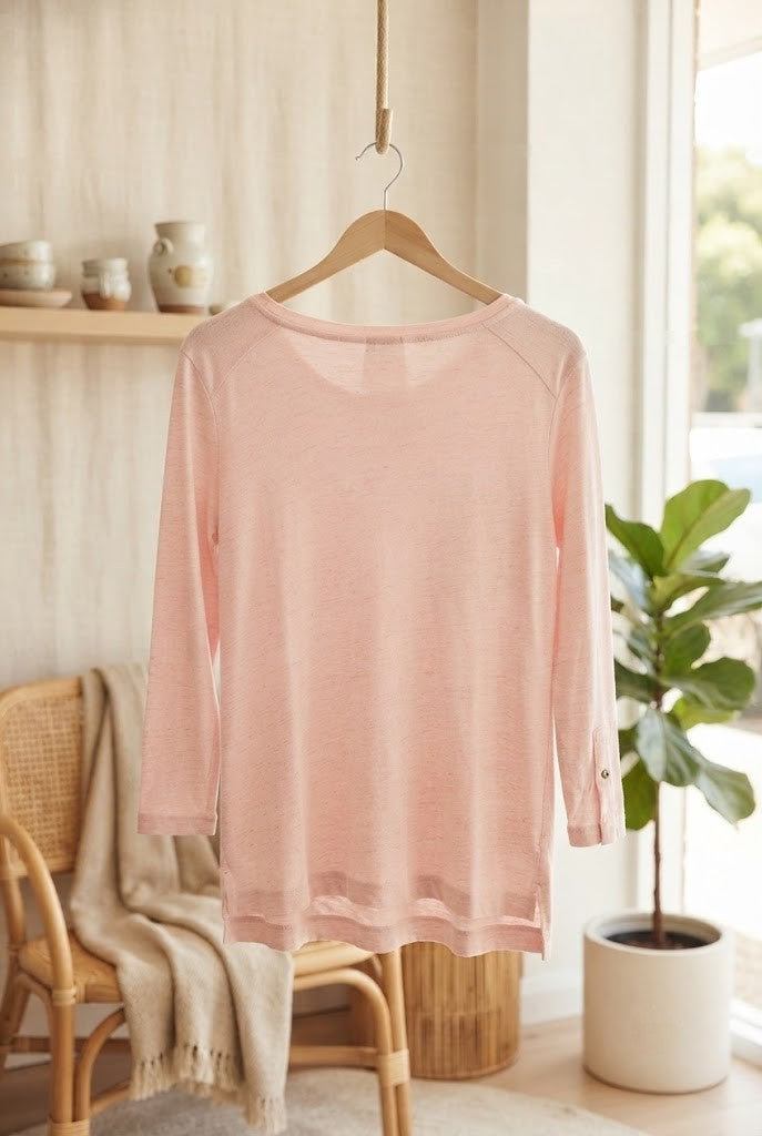 Pre-Loved David Jones Classic Collection Cotton-Blend Long Sleeve Blouse - Size Medium