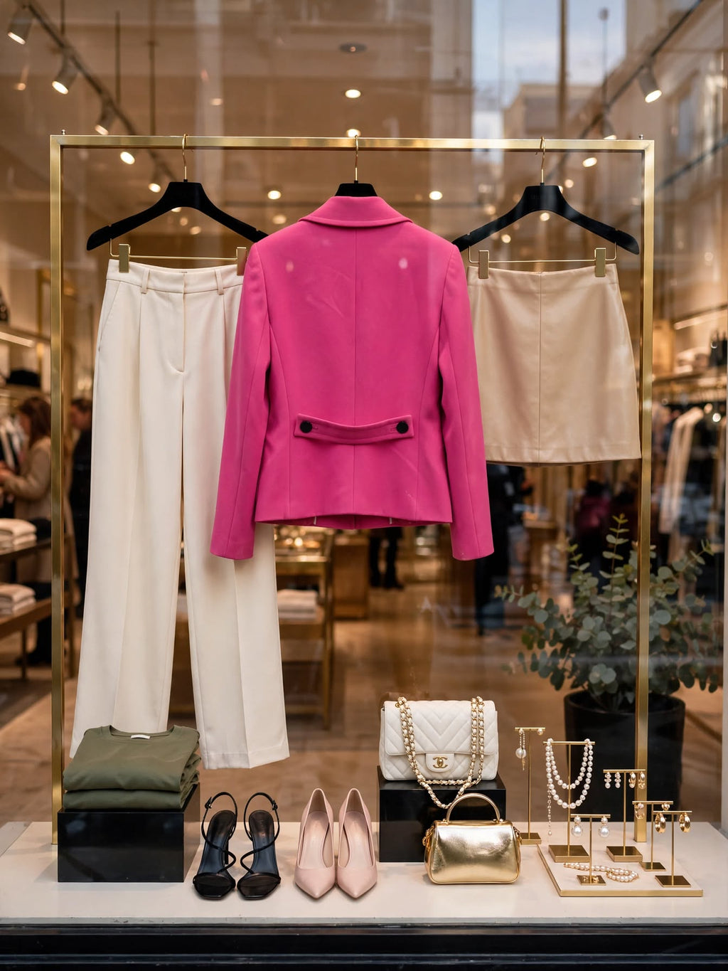 Queenspark Fuchsia Pink Cropped Blazer Jacket | Size 32