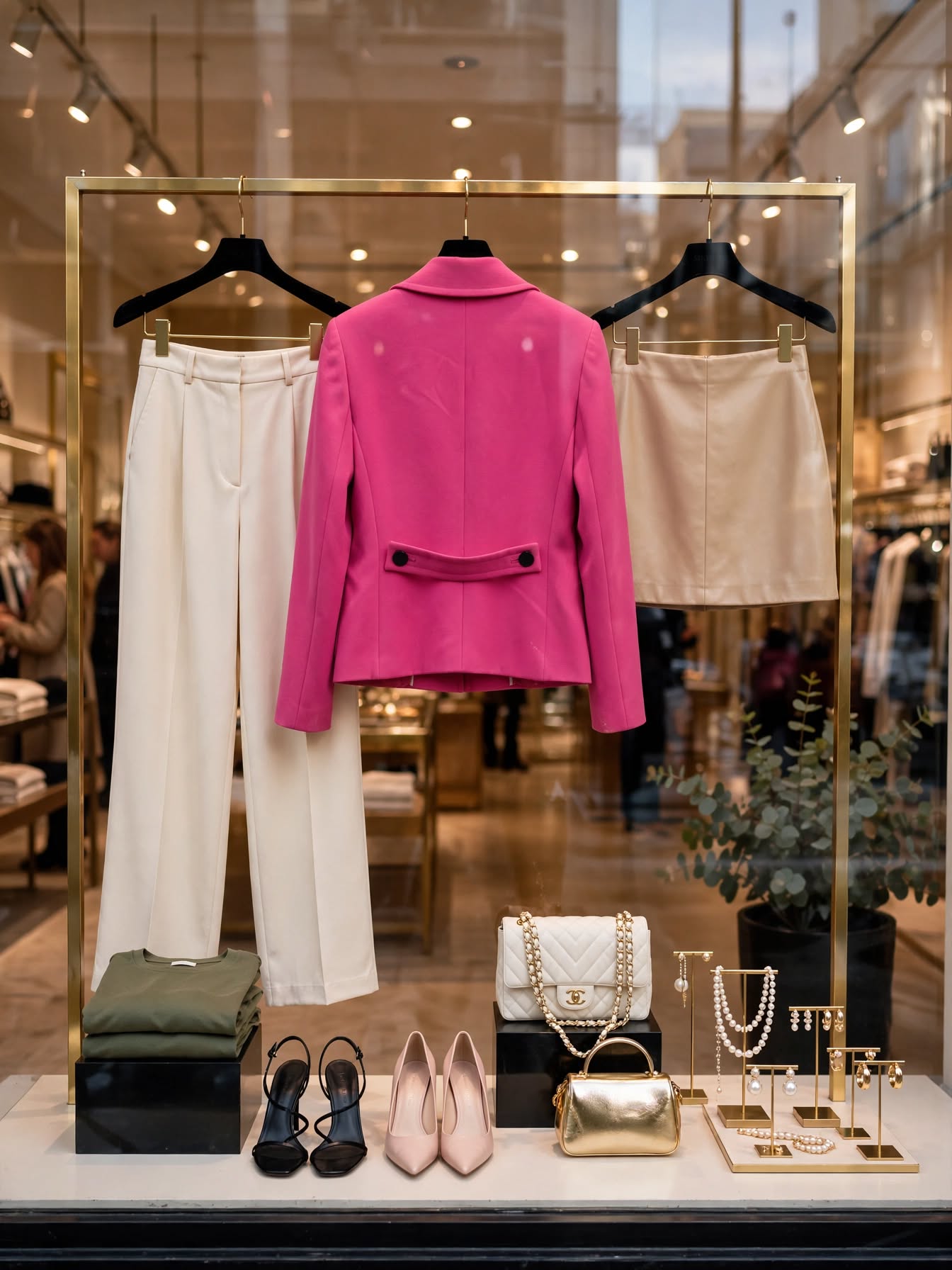 Queenspark Fuchsia Pink Cropped Blazer Jacket | Size 32