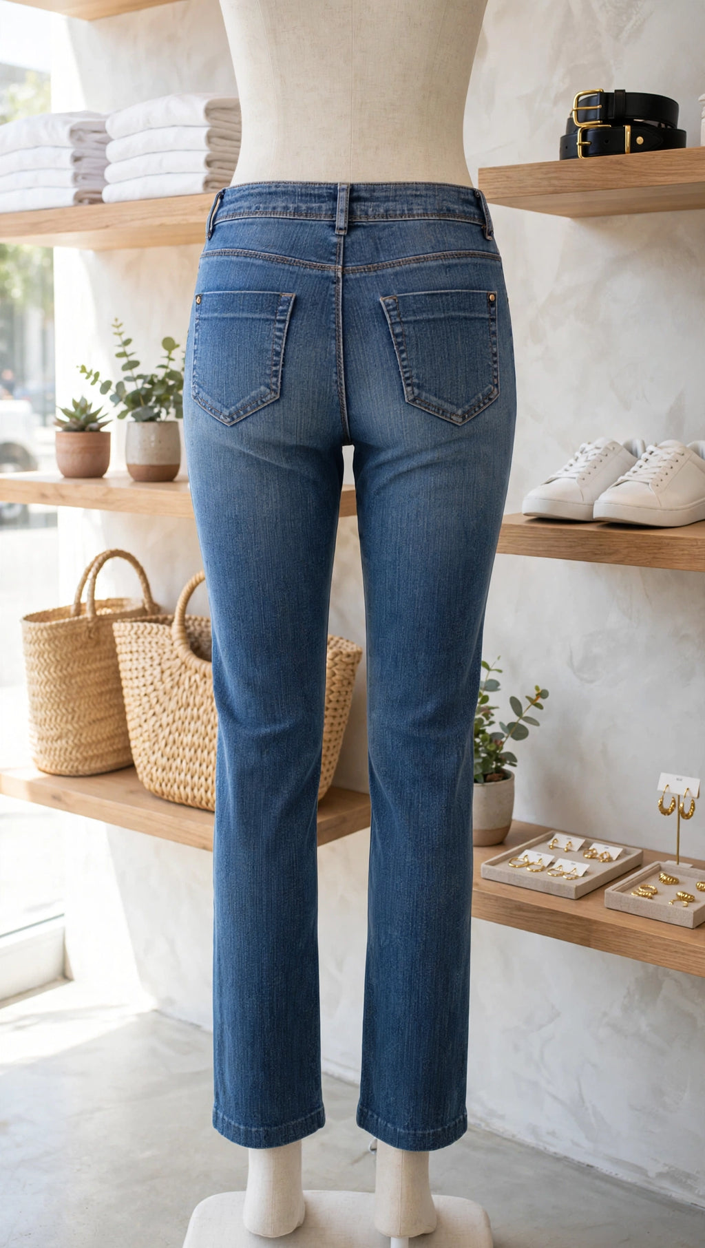 Woolworths Straight Leg Mid-Wash Jeans - Size 33