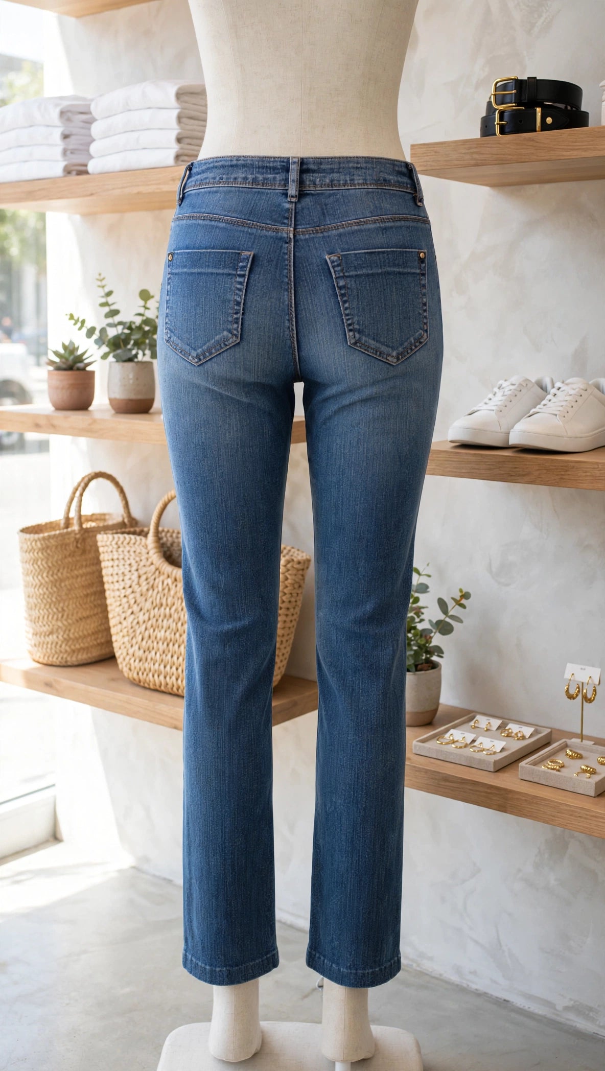 Woolworths Straight Leg Mid-Wash Jeans - Size 33