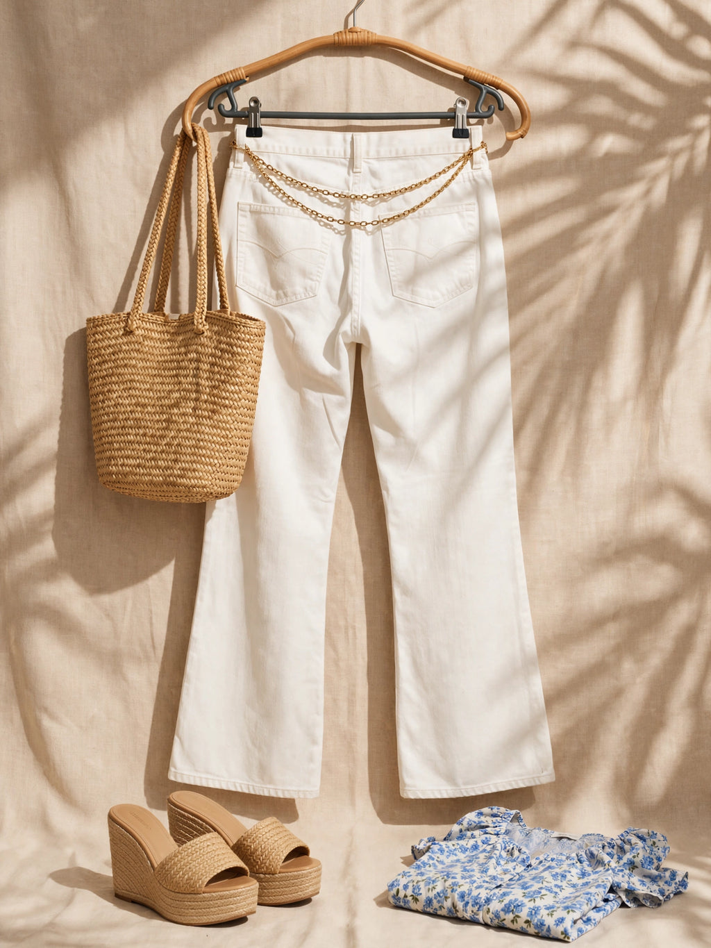 Daniel Hechter 100% Cotton White Wide-Leg Jeans - Size 36