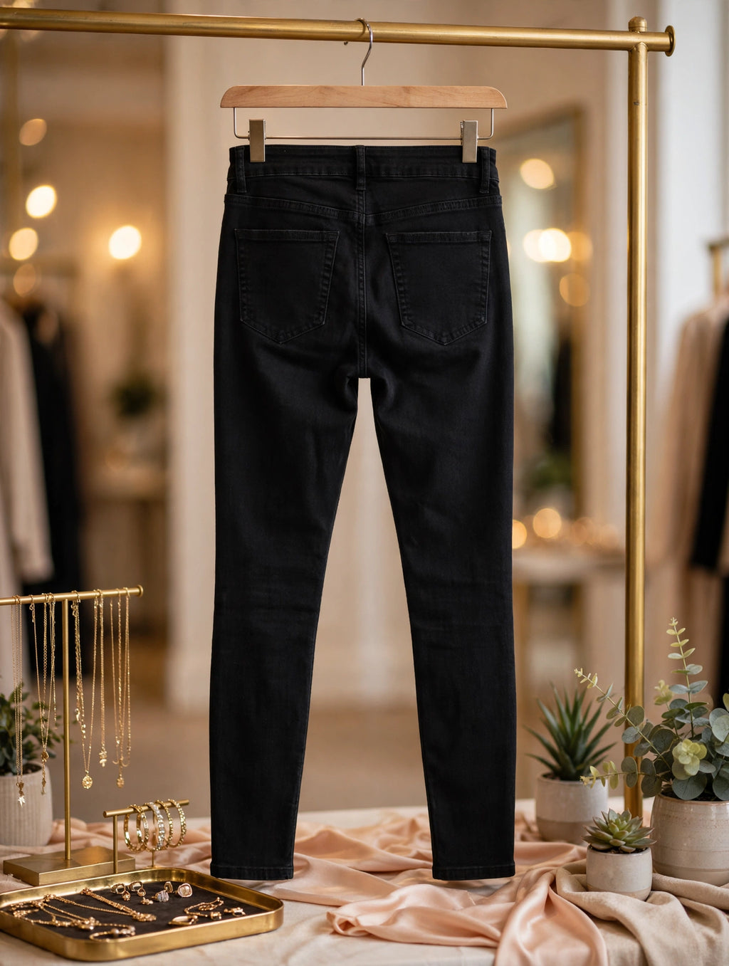 Women's Black Skinny Mid-Rise Jeans - Size 36