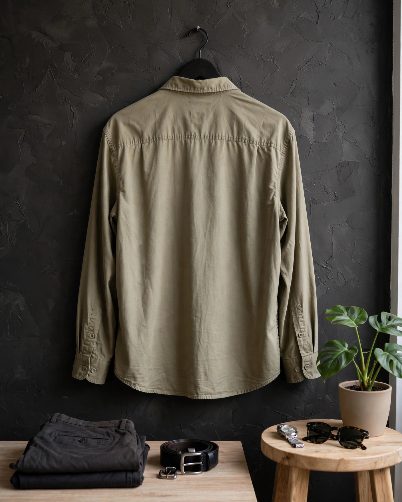 Men's Khaki Long Sleeve Woolworths Utility Shirt -  Size 3XL