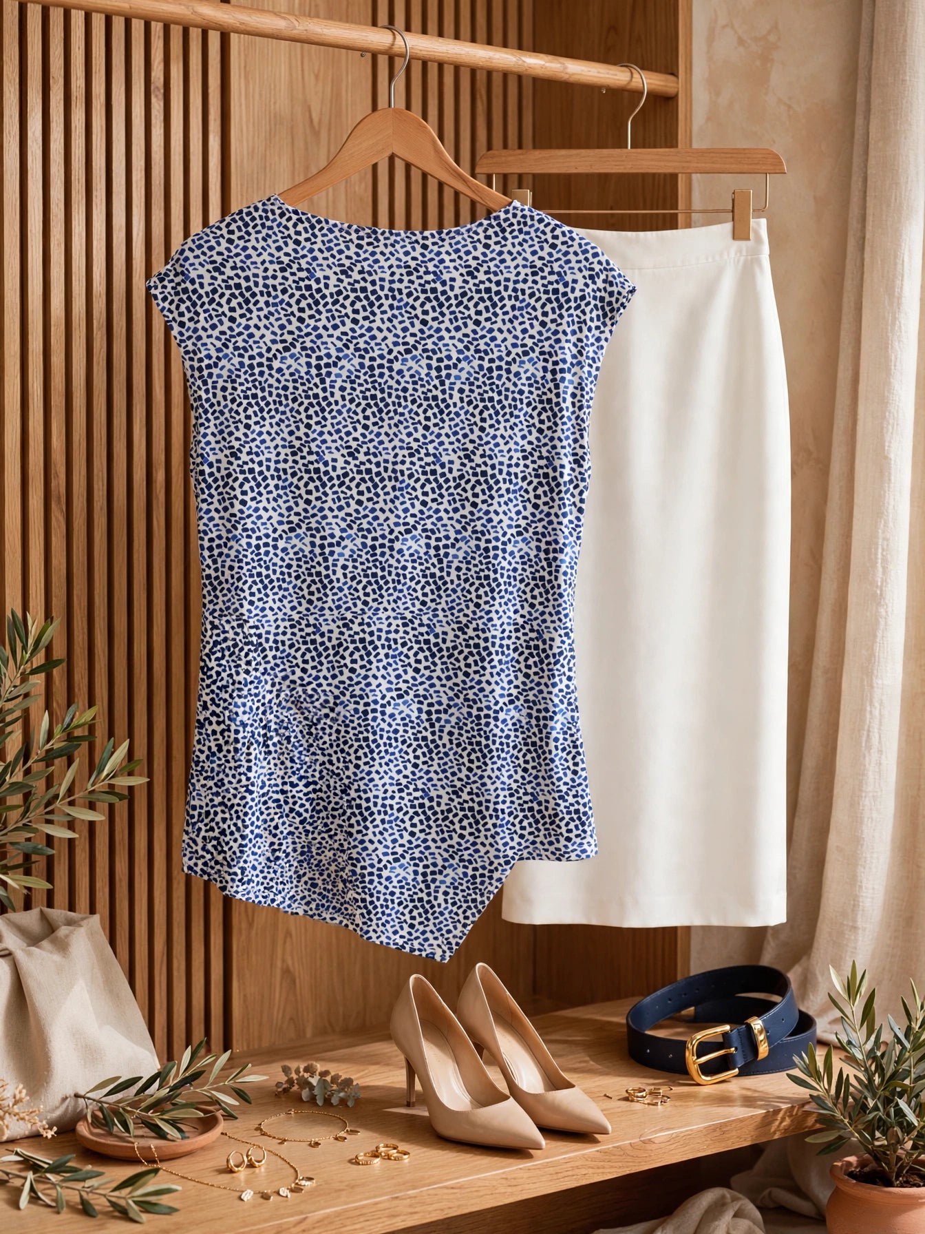 Blue Mosaic David Jones Classic Collection Blouse - Size Small
