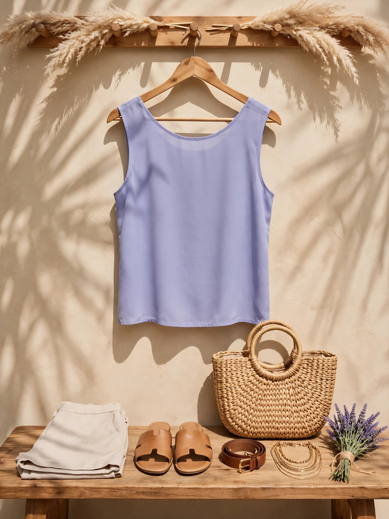 Ladies Lilac Periwinkle Sleeveless Blouse - Size 40