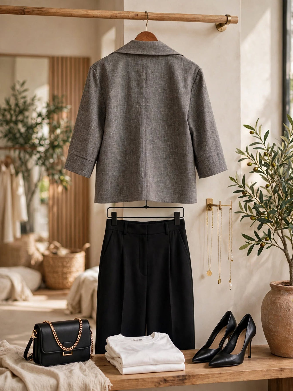 Grey Textured Cropped Blazer Jacket - Size Small