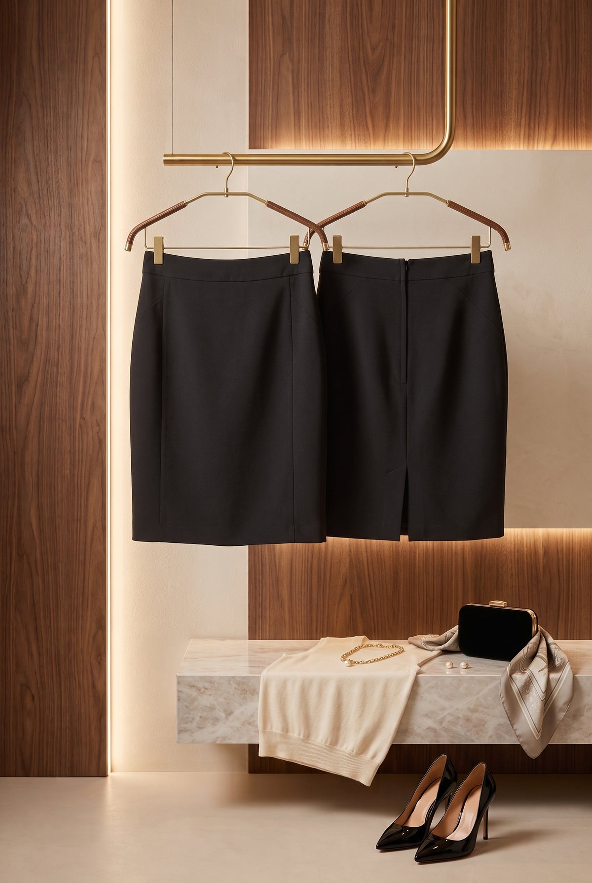 H&M Classic Tailored Black Pencil Skirt – Size 36