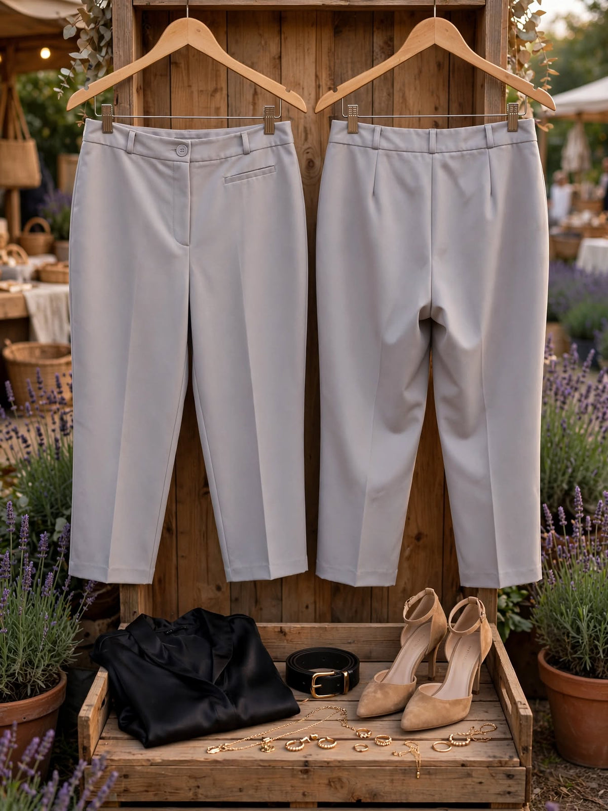 Woolworths Light Grey Tailored Bermuda Cropped Pants - Size 18