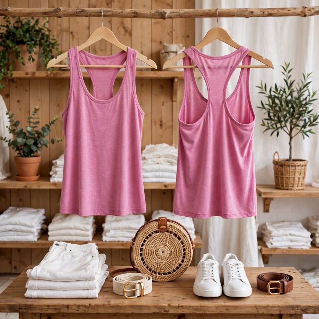 Maxed Pink Heather Racerback Flowy Tank Top - Size 2XL