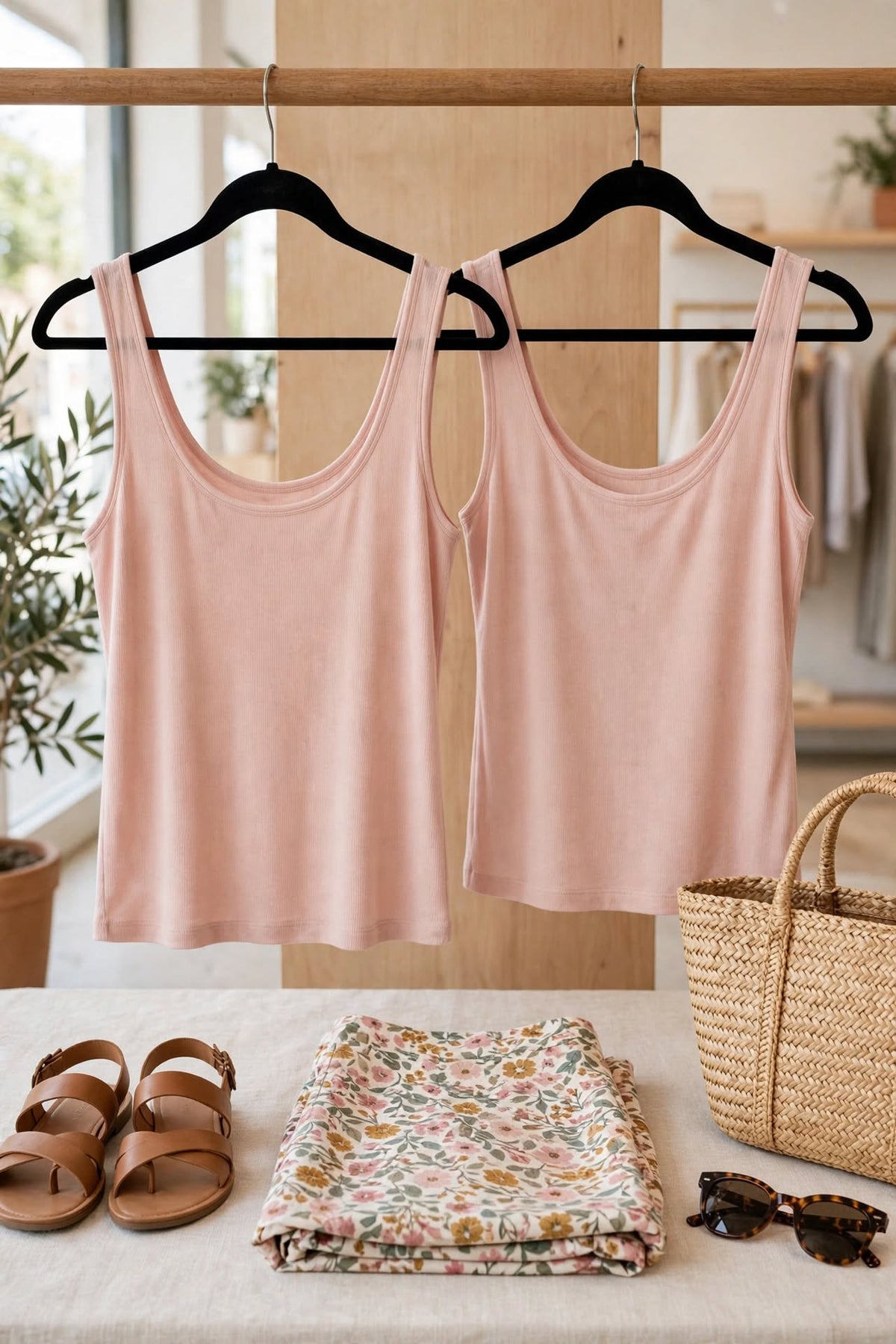 Blush Pink Sleeveless Tank Top - Size 12