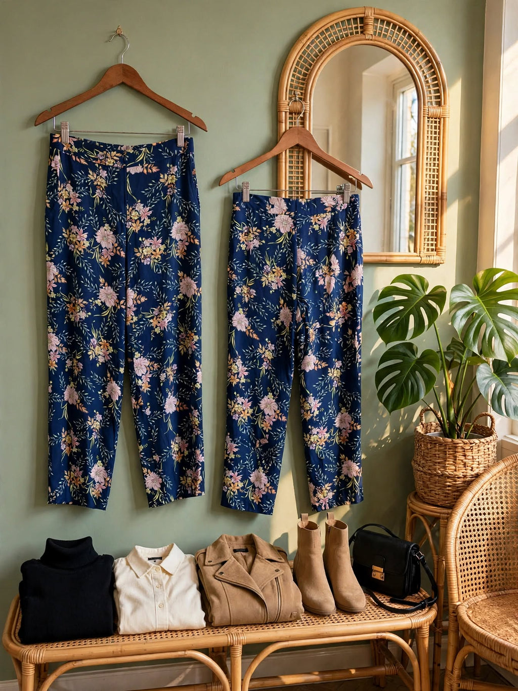 Woolworths Edition Navy Floral Wide-Leg Pants - Size 14