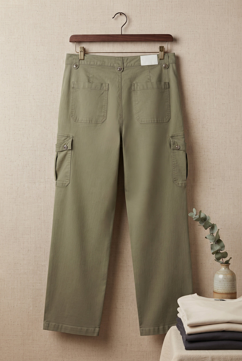 Free 2BU Olive Green Cotton Cargo Pants – Size 16