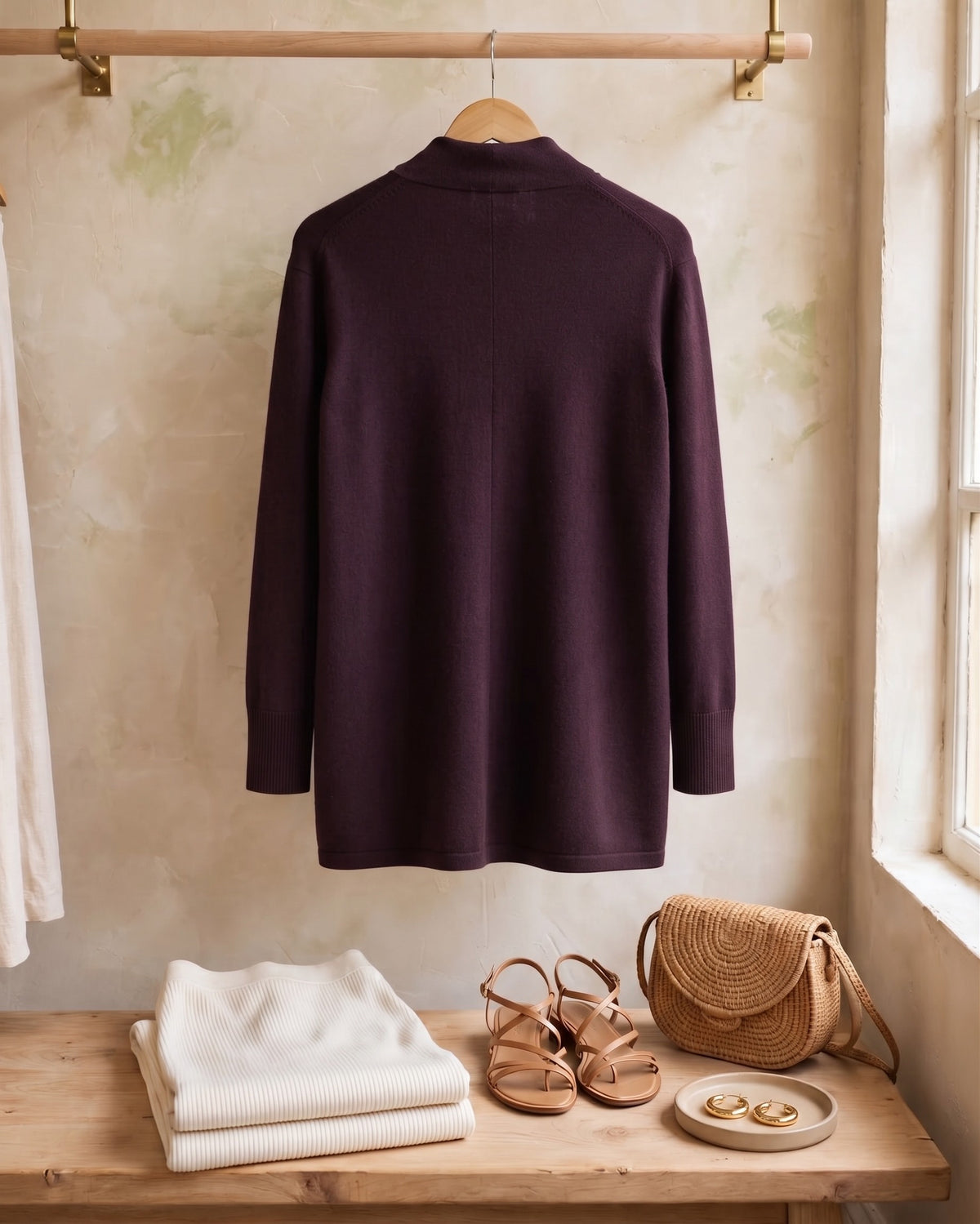 Woolworths David Jones Plum Open Drape Cardigan - Size Large