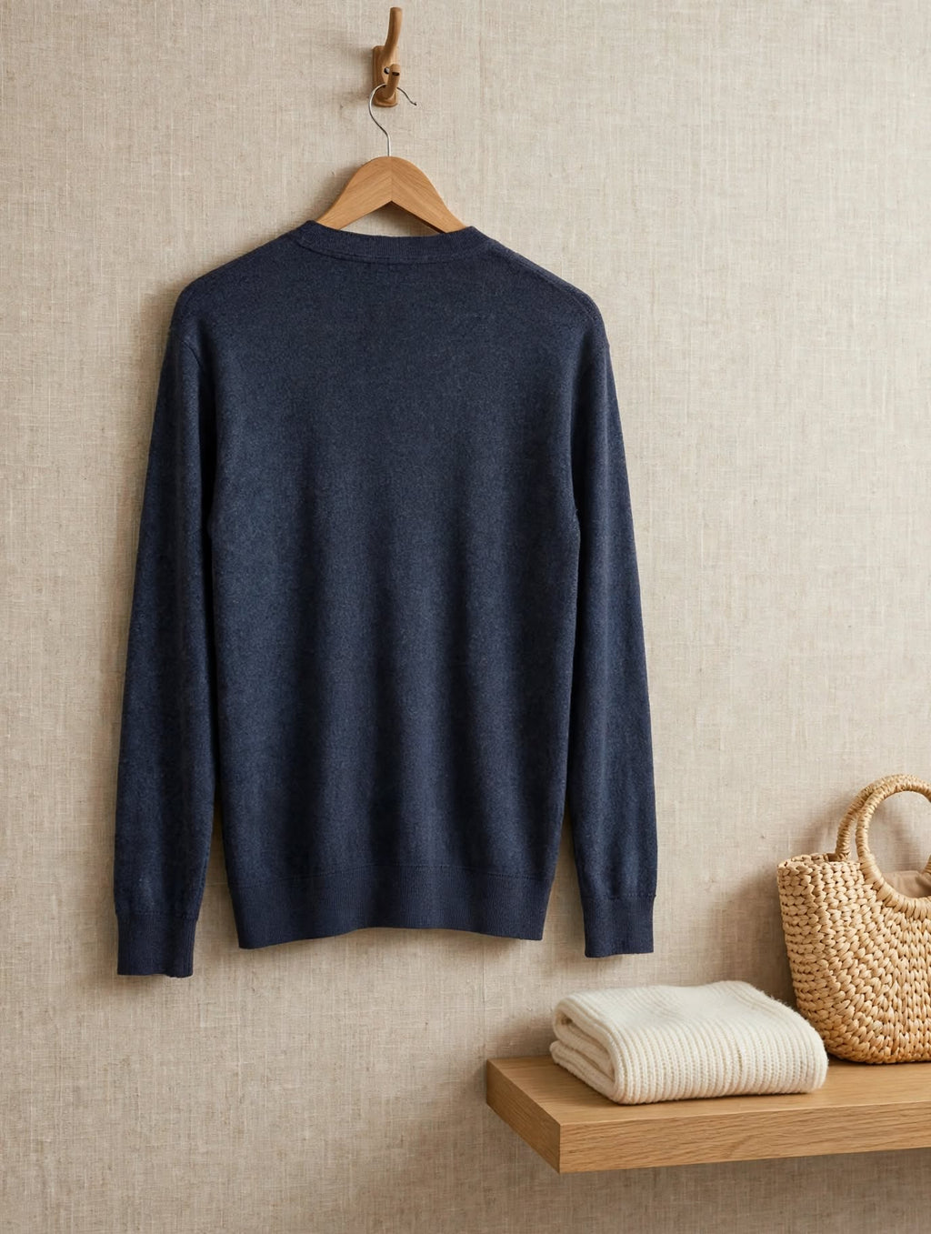 Oakridge Heather Slate Blue V-Neck Button Cardigan - Size Medium