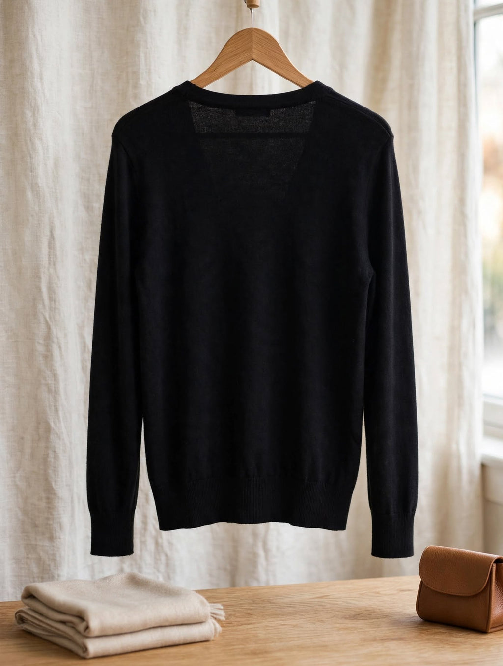 H&M Basics Black V-Neck Button Cardigan - Size Medium