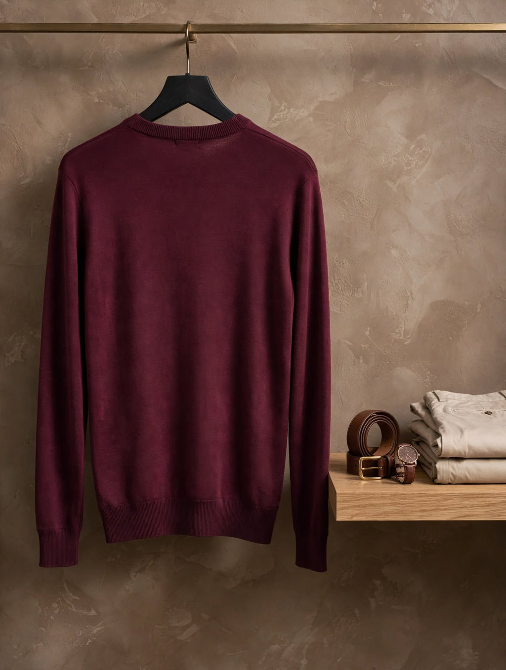 Oakridge Burgundy Crew Neck Jersey - Size Medium