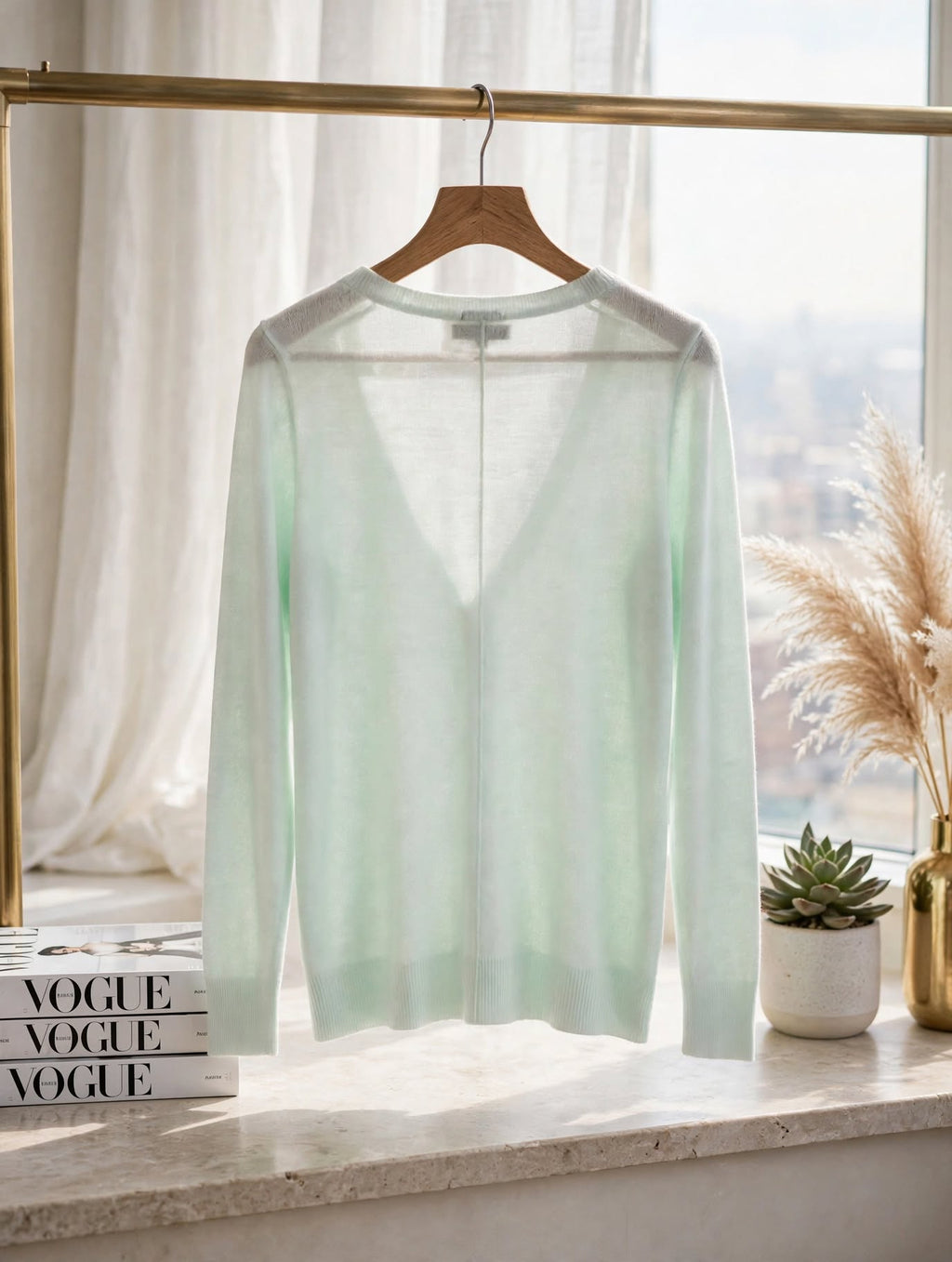 Cherokee Super Soft Very Light Icy Mint Cardigan - Size Small