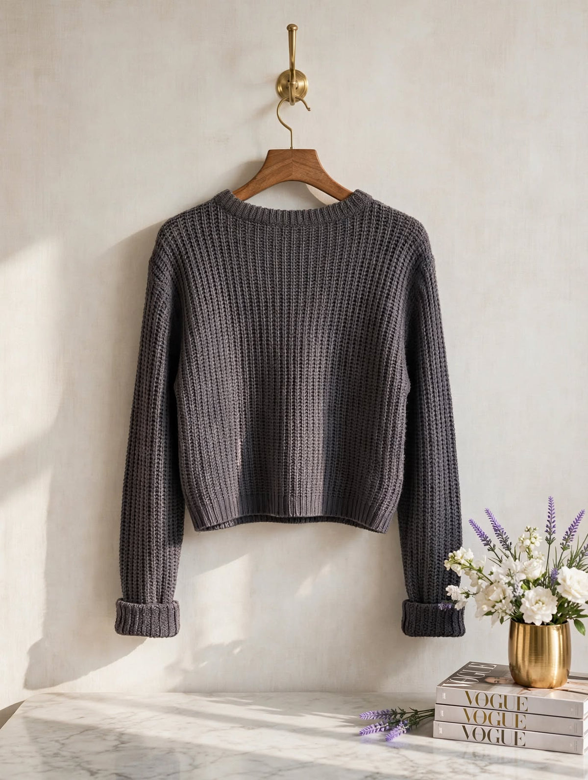 Mr Price RT Grey Chunky Cropped Winter Jersey - Size Medium