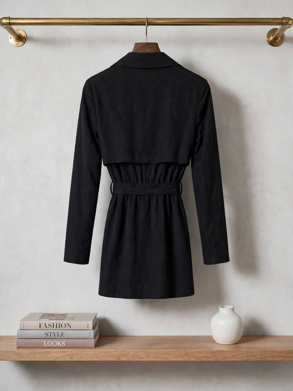 Woolworths Black Belted Trench Coat Jacket - Size 32