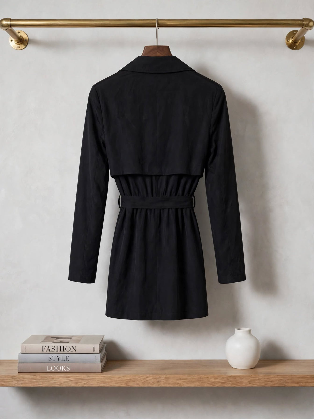 Woolworths Black Belted Trench Coat Jacket - Size 32