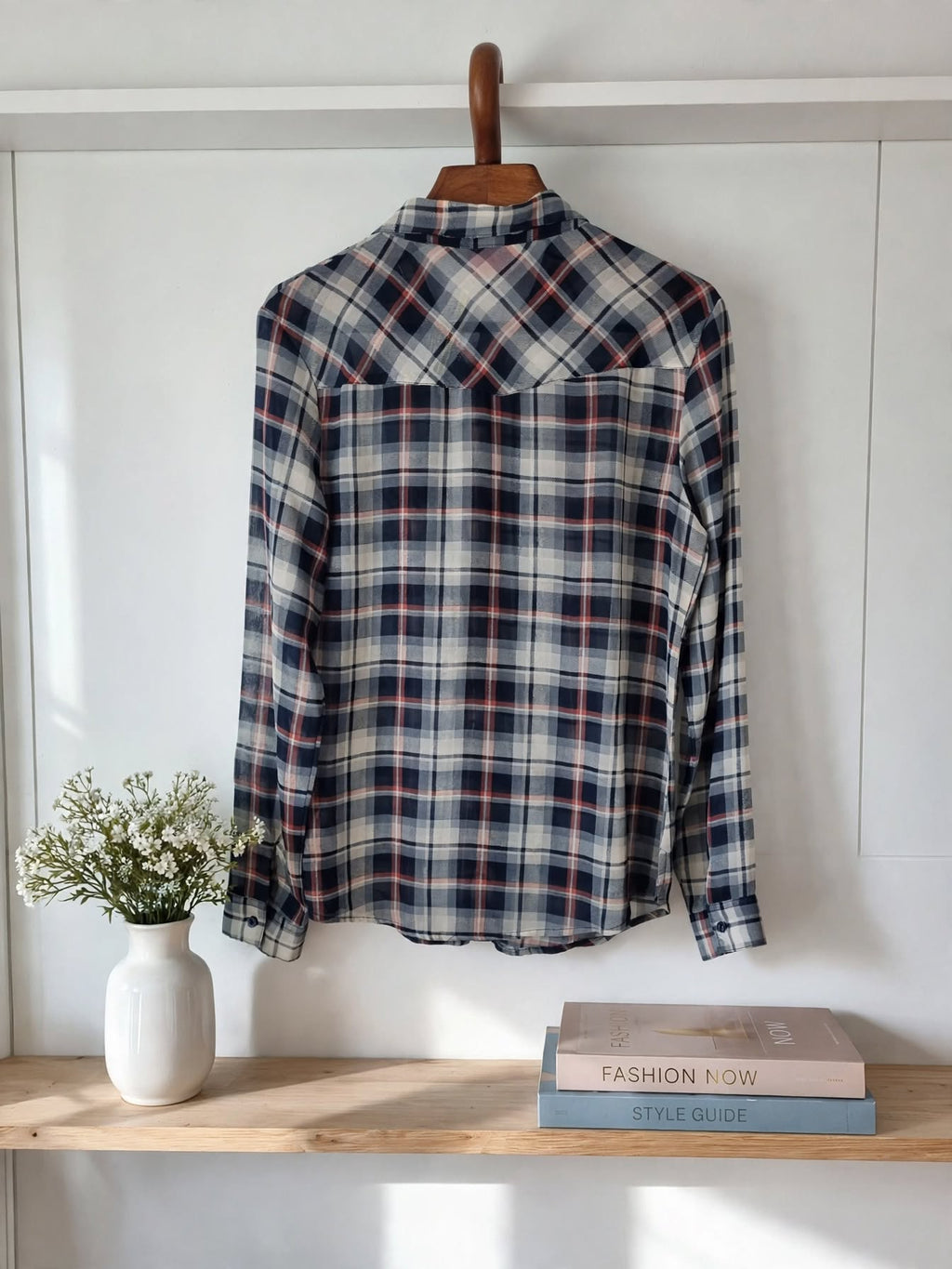 Network Checkered Long Sleeve Blouse - Size 10 / 34