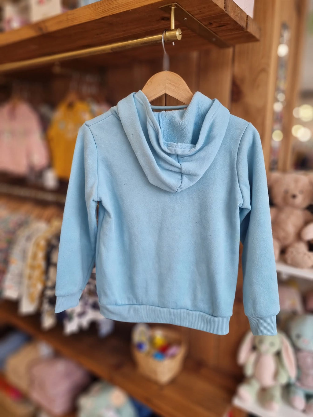 Boys Light Blue "NEW YORK" Hoodie - Fleece Lined Pullover - Size 11 to 12 Years