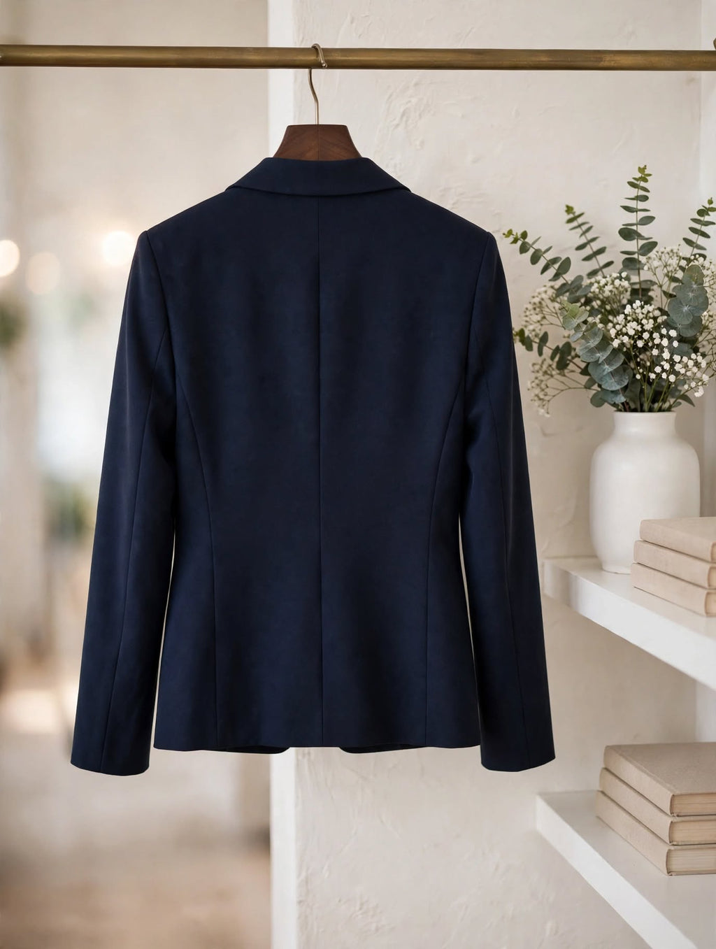 Fashion Express Navy Blue One-Button Tailored Blazer - Size 14