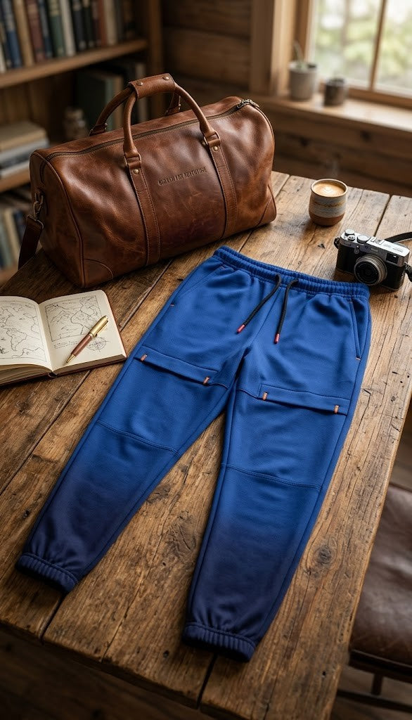 Premium Navy Blue Utility Joggers – Size Large