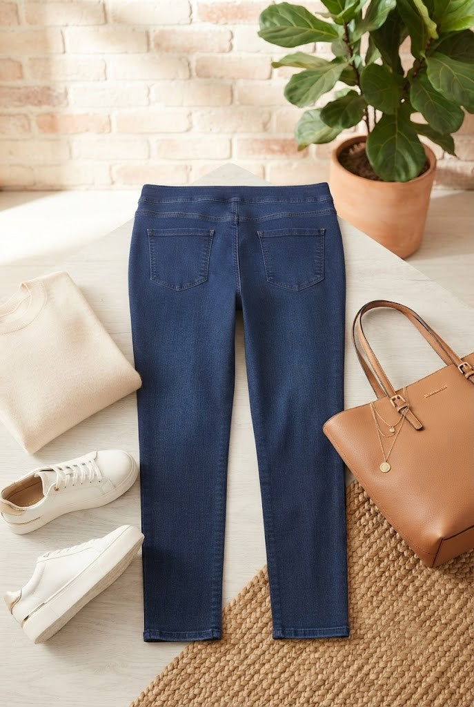 Milady’s Comfortable Stretch Slim-Leg Pants – Size 44 (Excellent Condition)