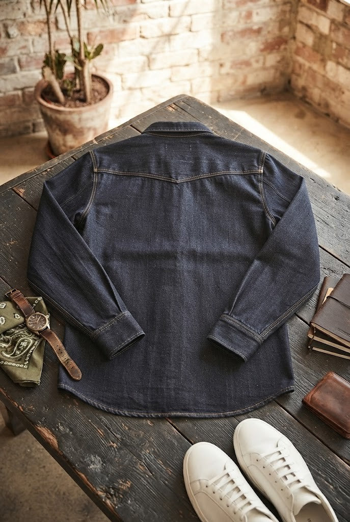Old Khaki Slim Fit Denim Shirt - Size 2XL - Excellent Condition