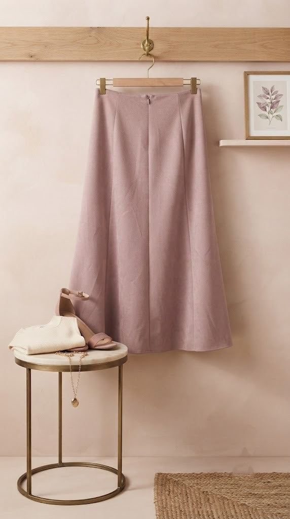 Contempo Pink A-Line Midi Skirt | Excellent Condition | Size 36