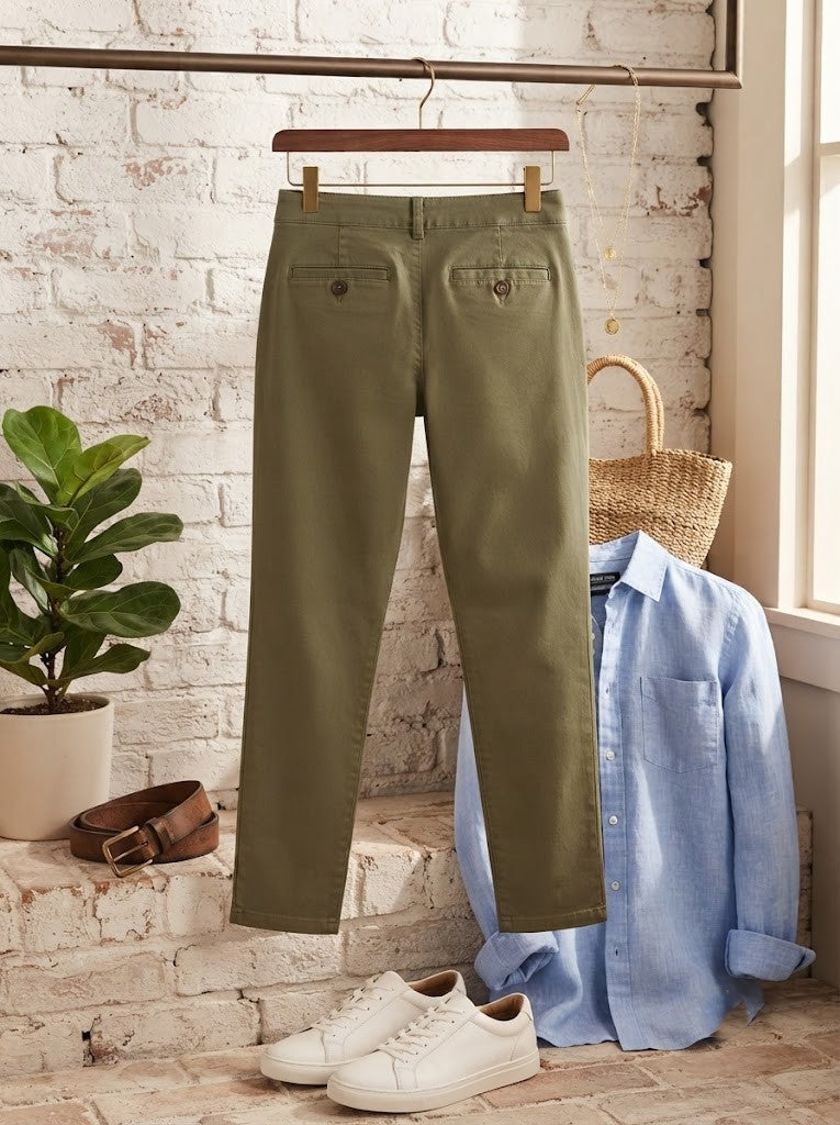David Jones Classic Collection Olive Chino Pants (Size 32)