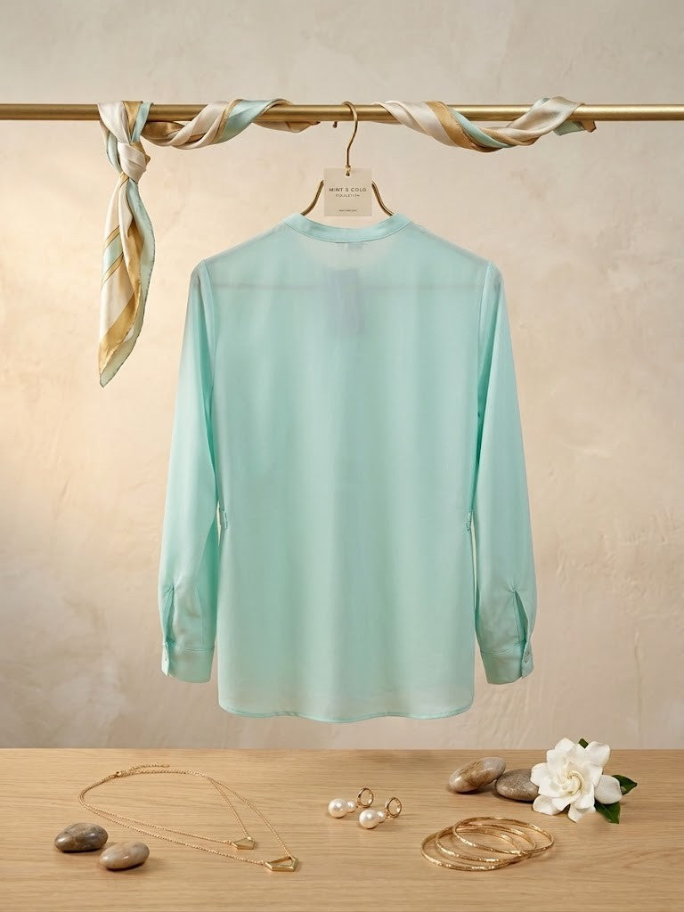 Elegant Mint Green Essential Blouse – Size 32