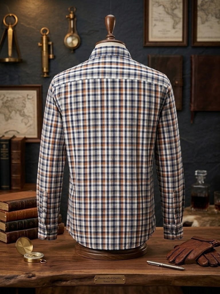 Sterling Casual Men’s Plaid Button-Down Shirt – Size Large, Excellent Condition