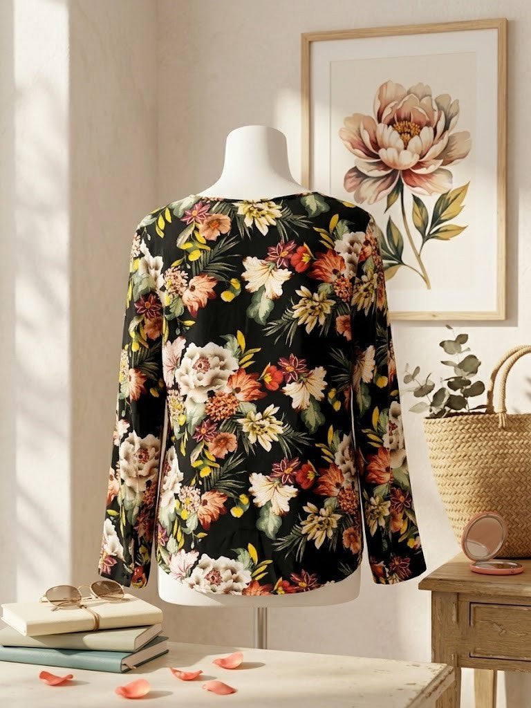 Tango Floral Print Viscose Blouse - Size 34 - Excellent Condition