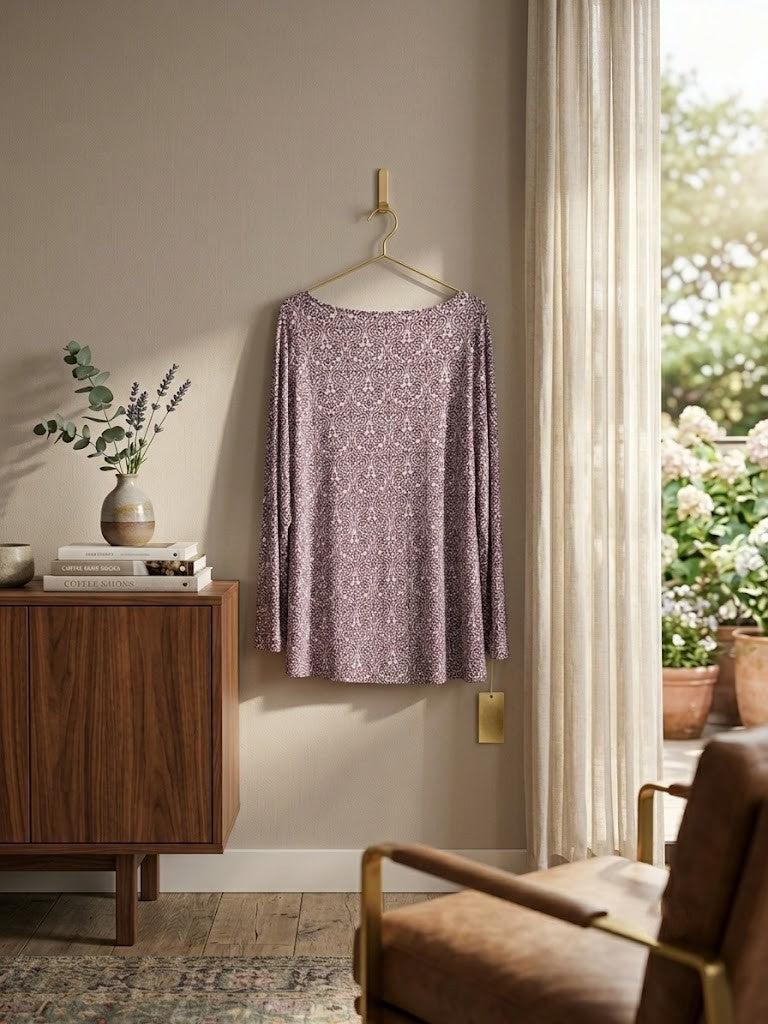 David Jones Women's Cowl Neck Patterned Blouse – Size XL – Excellent Condition