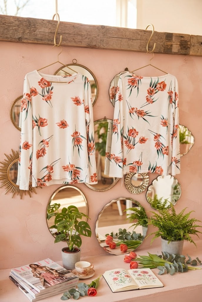 Pre-Loved Floral Print Long-Sleeve Blouse – Size XL