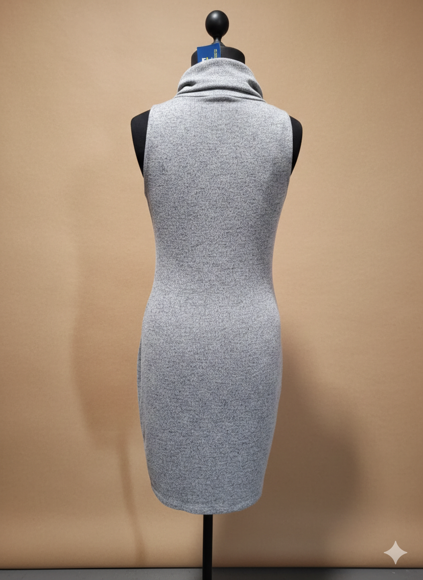Forever New | Sienna High-Neck Knit Mini Dress – Slate Grey