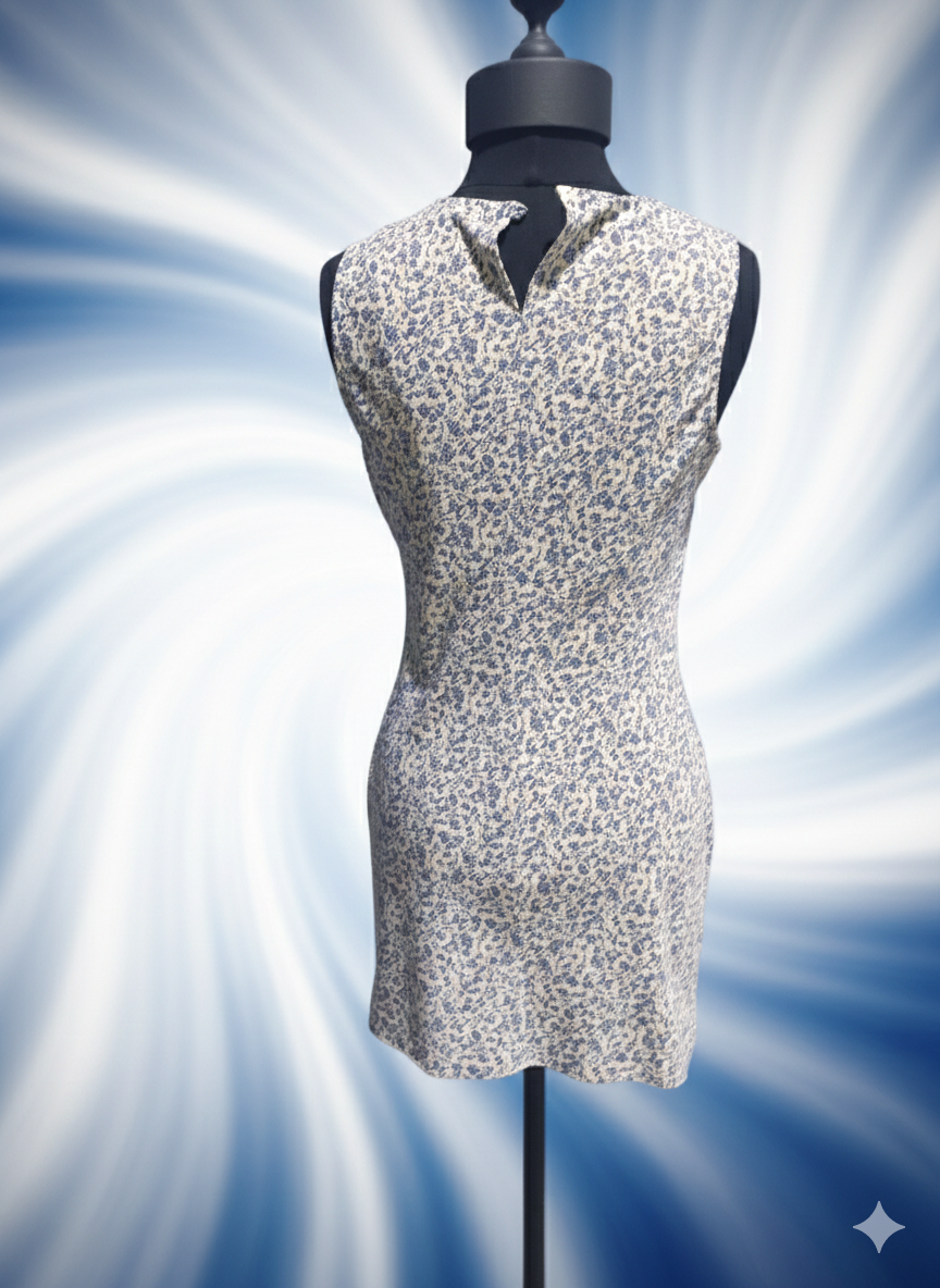 Truworths Blue & White Floral Sleeveless Mini Dress