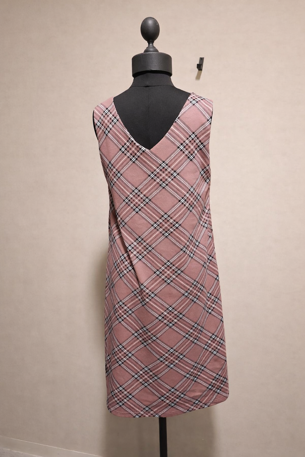 The "Day Out" Pink Checkered Sleeveless Mini Dress