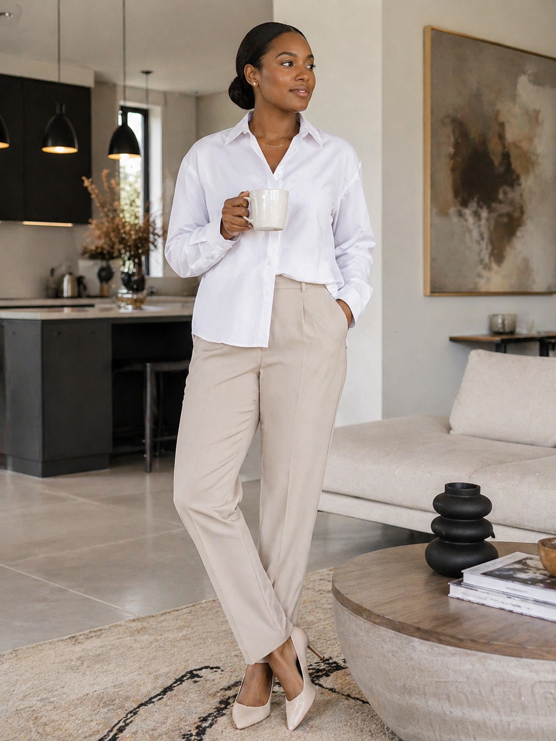 Uniform CC Classic Button-Down Blouse | Crisp White | Size 2XL