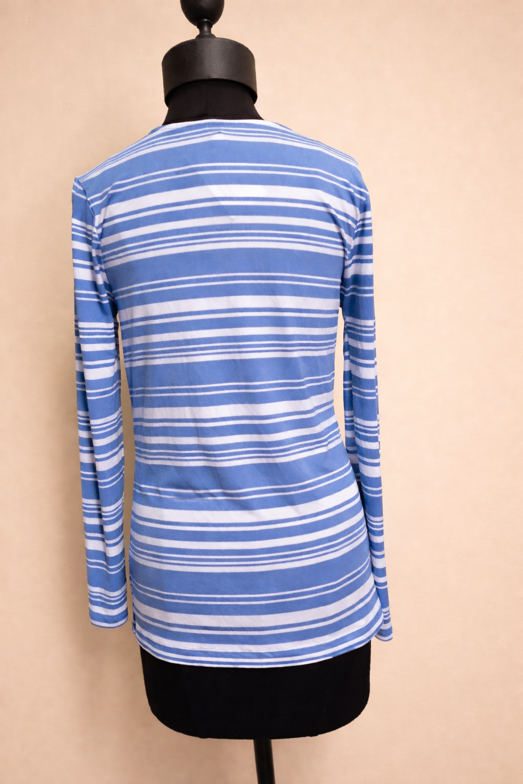 Geometric Blue Striped Long Sleeve Shirt – Perfect Layering Piece
