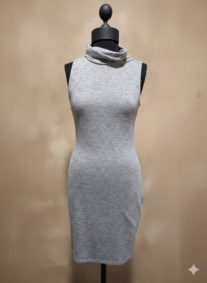 Forever New | Sienna High-Neck Knit Mini Dress – Slate Grey