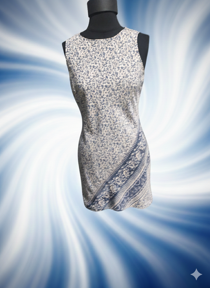 Truworths Blue & White Floral Sleeveless Mini Dress