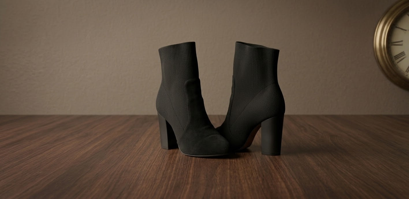 Sleek & Seamless: The Ultimate Black Stretch-Fit Ankle Boot