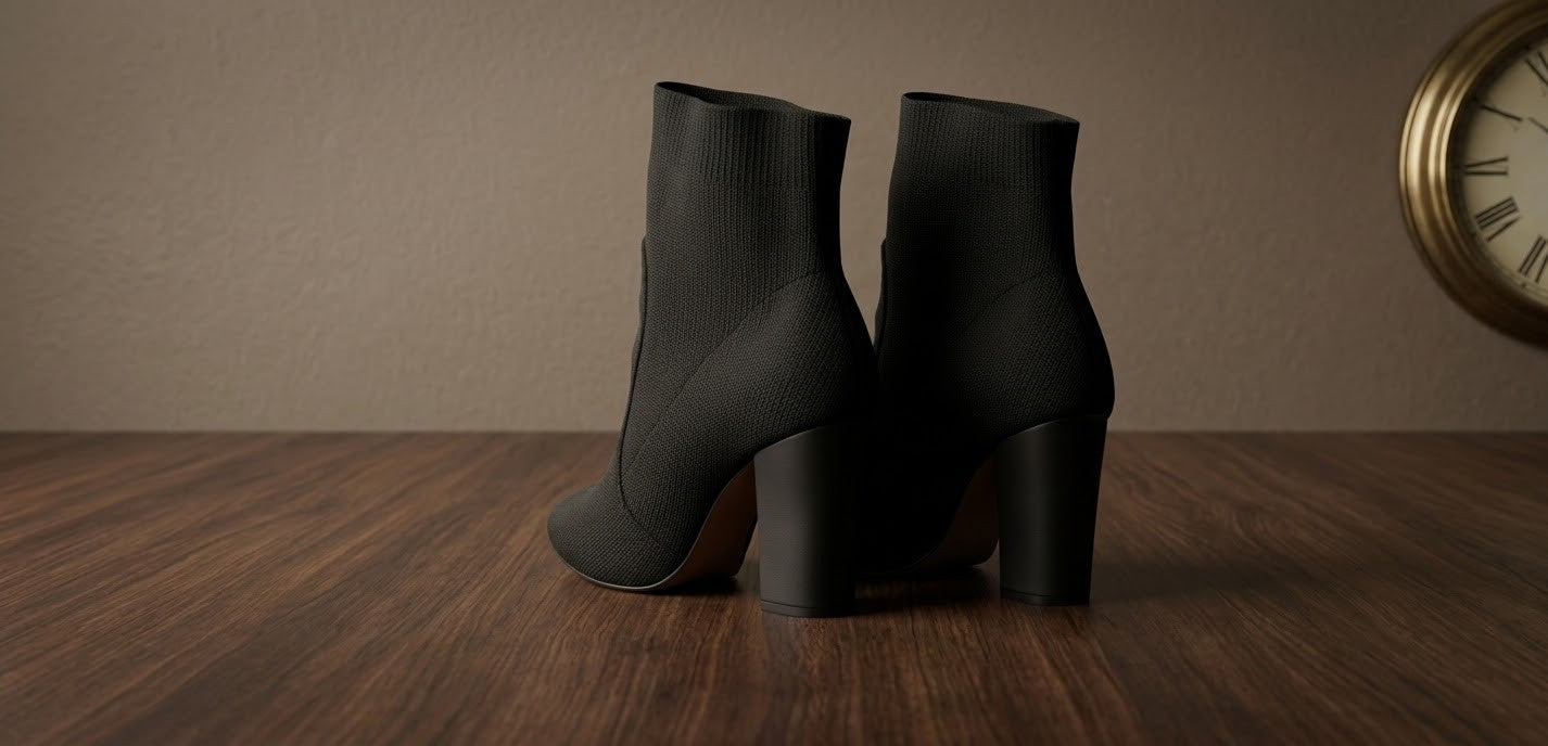 Sleek & Seamless: The Ultimate Black Stretch-Fit Ankle Boot
