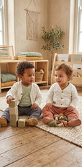 Naartjie Kids’ 100% Cotton Textured Cardigan | Cream White | 18-24 Months