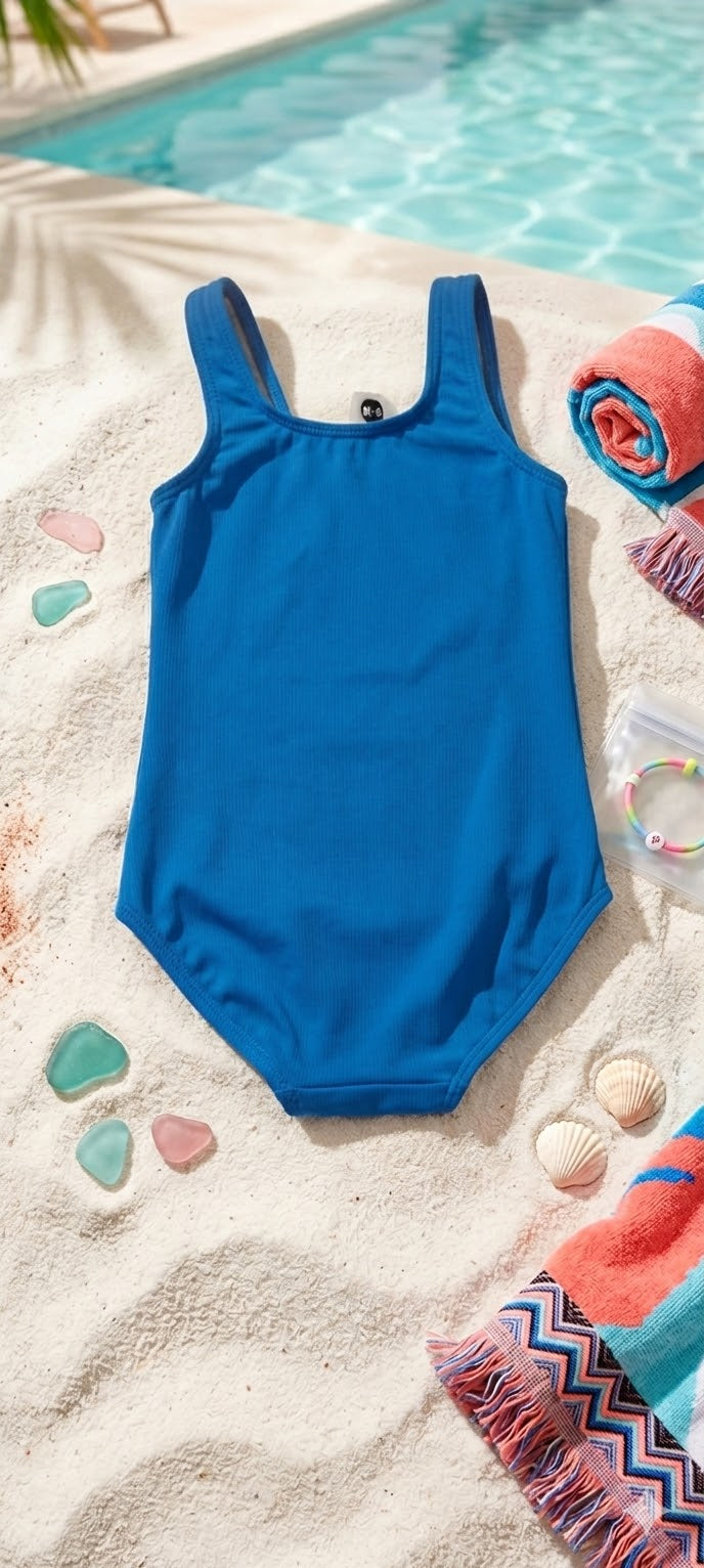 Girls' Vibrant Splash-Print  Active Swimsuit (Age 9-10)
