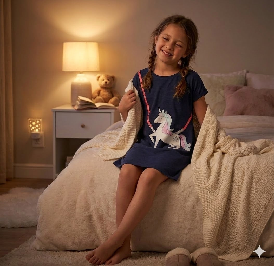 Girls' Magical Unicorn Cotton Sleep Dress